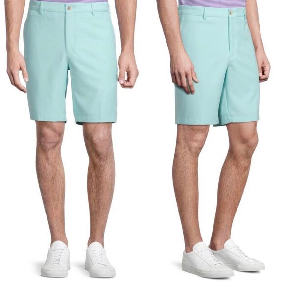 Peter Millar Crown Men's Salem Performance Short Aqua Green Size 36 - Picture 1 of 7
